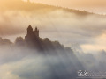 Burg Berwartstein im Morgennebel